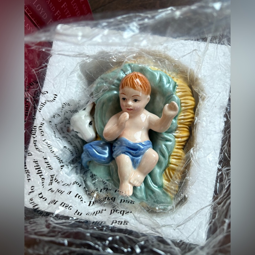 Fitz and Floyd Classics Nativity Baby Jesus Figurine With Original Box 3.75”